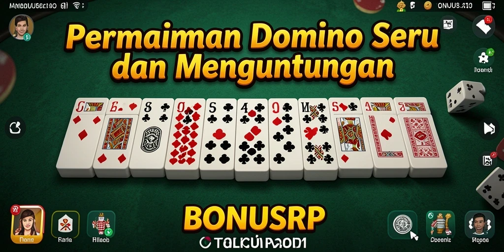 Tampilan gameplay menegangkan dalam permainan Domino BONUSRP.