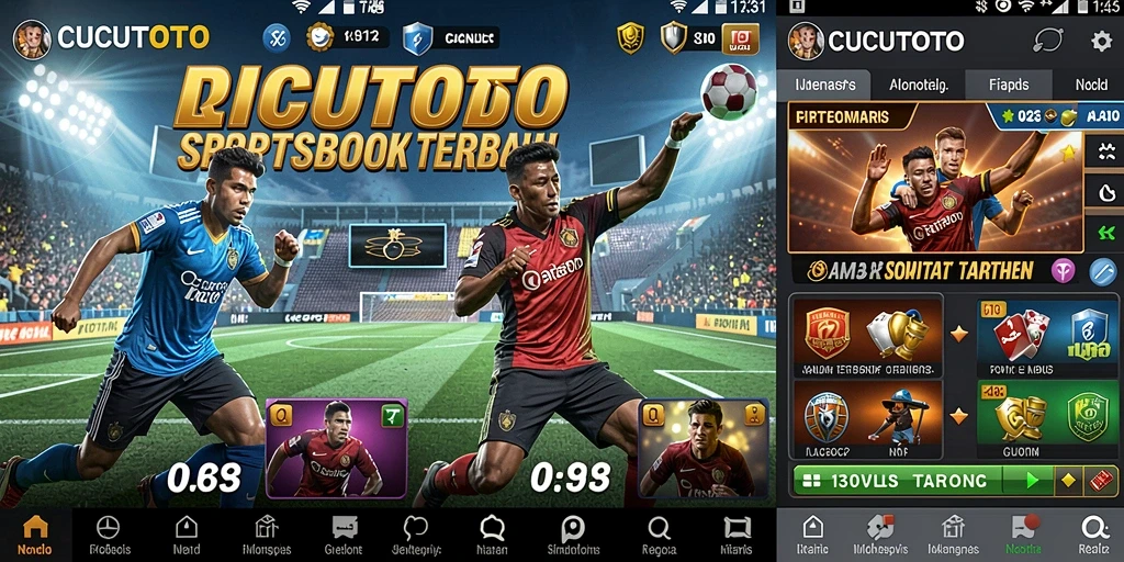 Screenshot utama CUCUTOTO menunjukkan tampilan antarmuka sportsbook yang intuitif.