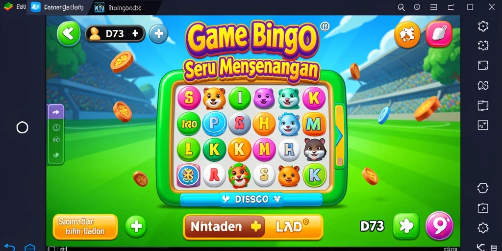 Screenshot utama D73 menunjukkan gameplay seru Bingo yang menegangkan.