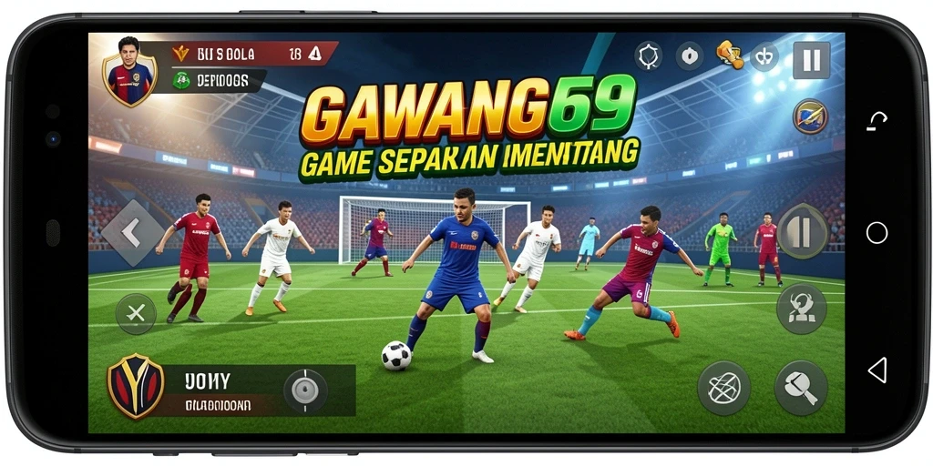 Tampilan gameplay GAWANG69 yang penuh aksi di lapangan sepak bola.