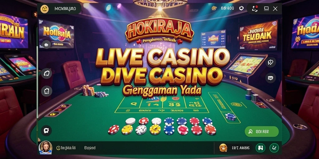 Screenshot gameplay Live Casino HOKIRAJA dengan dealer langsung.
