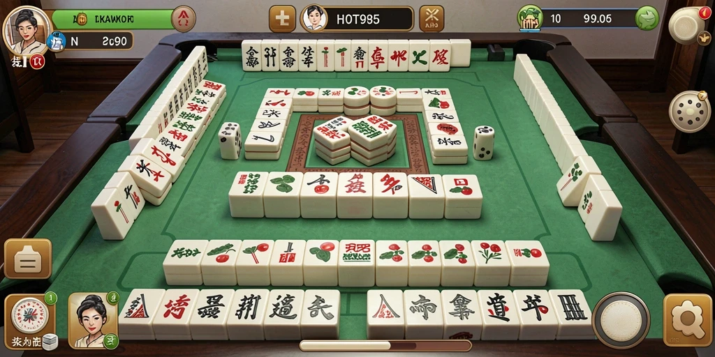 Screenshot gameplay HOT985 yang menampilkan tantangan Mahjong seru.