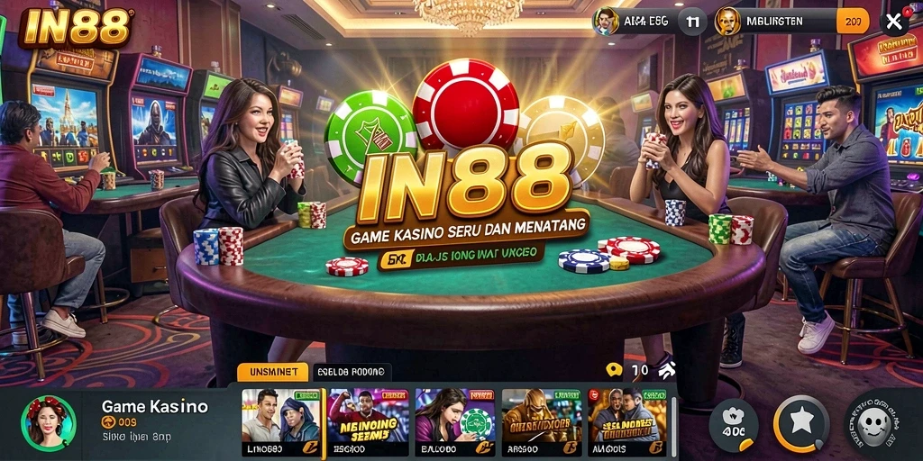 Screenshot gameplay IN88 menampilkan aksi seru dalam permainan Kasino.
