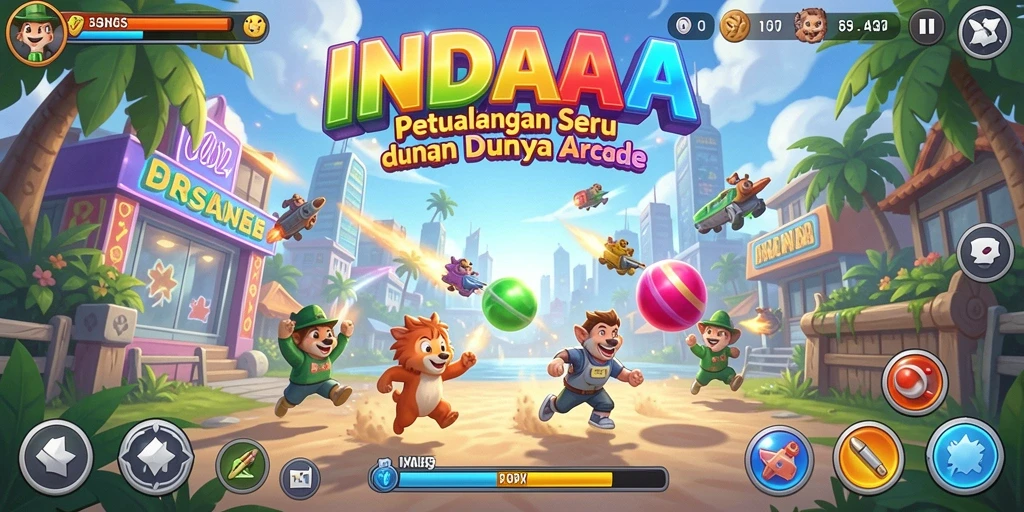 Screenshot gameplay INDAAA yang penuh aksi dan tantangan.