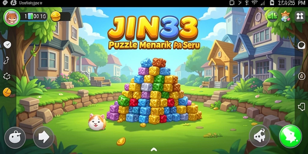 Screenshot utama JIN33 menampilkan gameplay puzzle yang menarik.