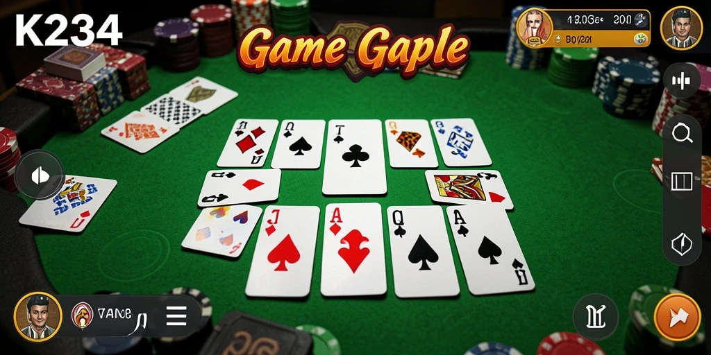 Gambar tampilan gameplay seru permainan Gaple K234.