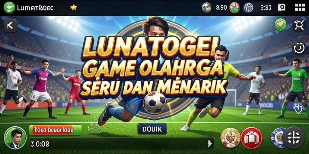 Tangkapan layar gameplay LUNATOGEL dengan aksi olahraga yang dinamis.