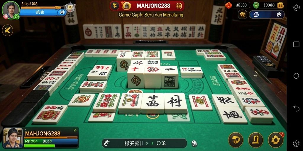 Tampilan gameplay Gaple yang menarik dan interaktif di MAHJONG288.