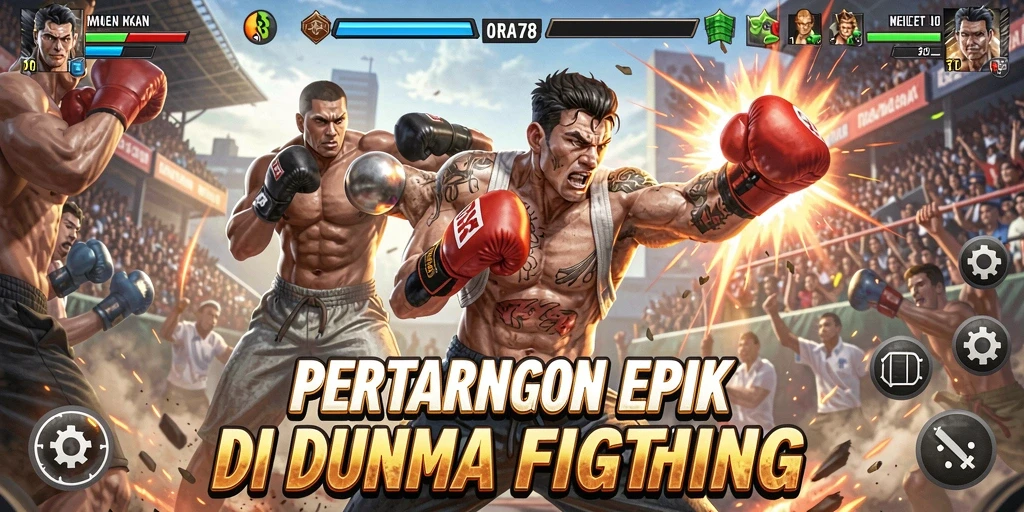 Tampilan gameplay Fighting yang seru dan intens di ORA78.