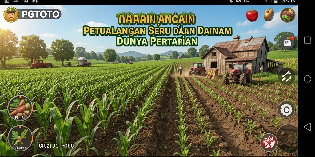 Tampilan gameplay seru PGTOTO dengan elemen pertanian yang menarik.