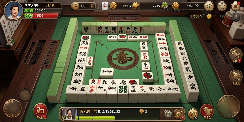 Tampilan gameplay Mahjong yang menegangkan dan menarik.
