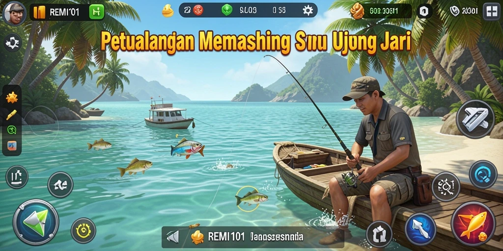 Tangkapan ikan besar dalam gameplay REMI101 yang menegangkan.