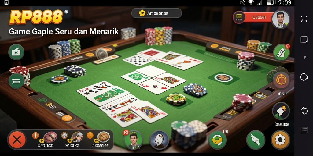 Tampilan menarik dari gameplay Gaple di RP888.