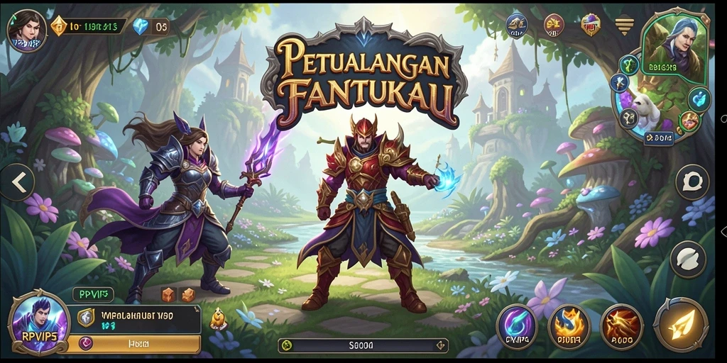 Screenshot gameplay RPVIP5 menampilkan aksi pertempuran yang mendebarkan.
