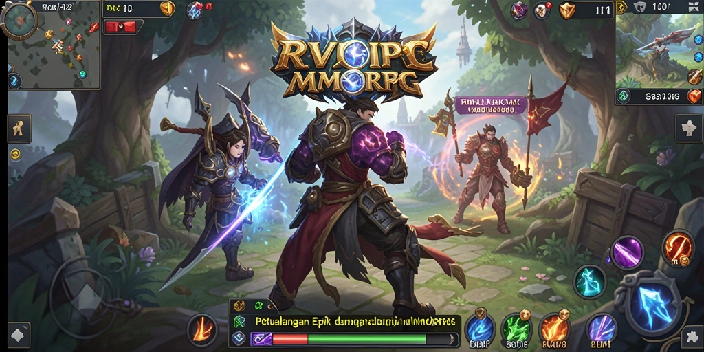 Screenshot gameplay RVIP2 menampilkan pertarungan epik dalam petualangan MMORPG.