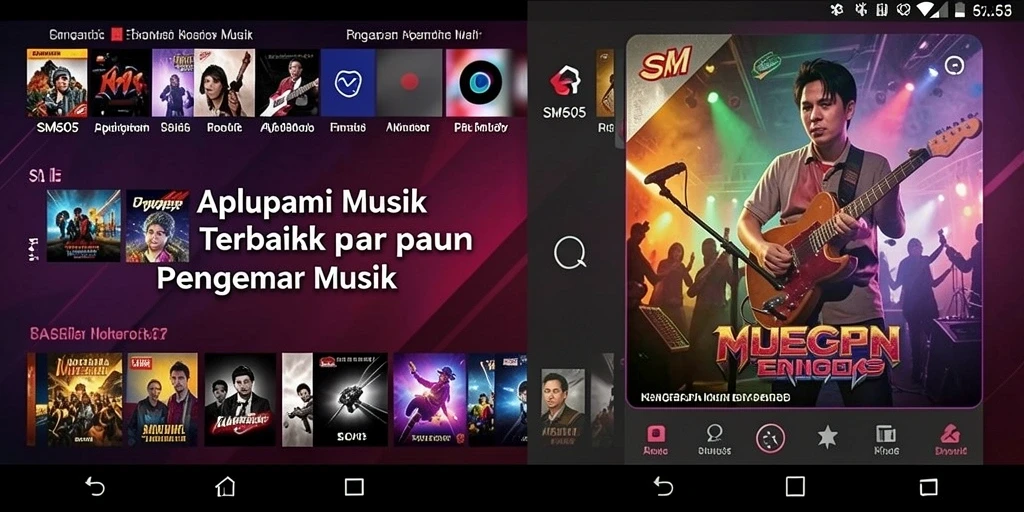 Tampilan menawan dari gameplay SM605 saat memilih lagu.