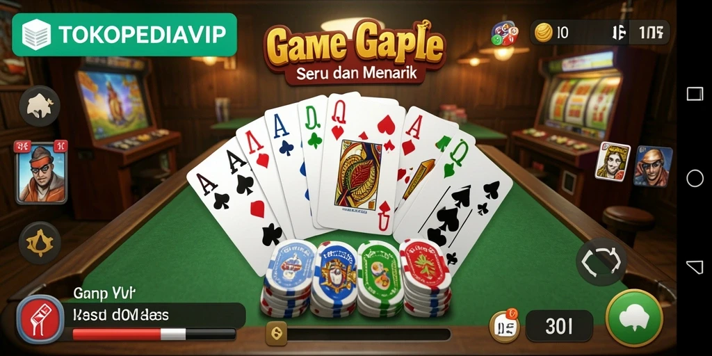 Screenshot gameplay TOKOPEDIAVIP yang menampilkan suasana permainan Gaple.